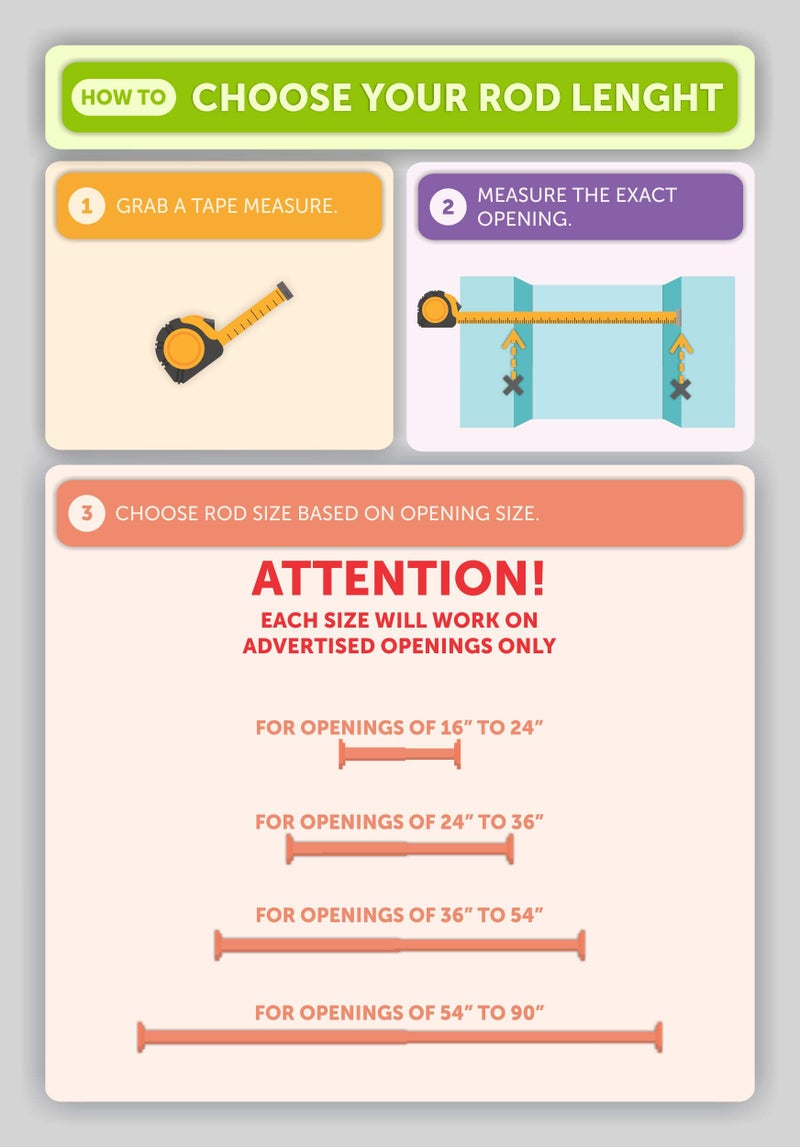 Ivilon Tension Curtain Rod - Spring Tension Rod for Small Windows or Shower, 16 to 24 Inch. Warm Gold - Image 2